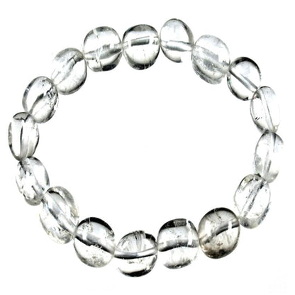 Bracelet cristal de roche Brésil A pierres roulées 10-12mm