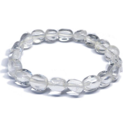 Bracelet cristal de roche Brésil A pierres roulées 10-12mm