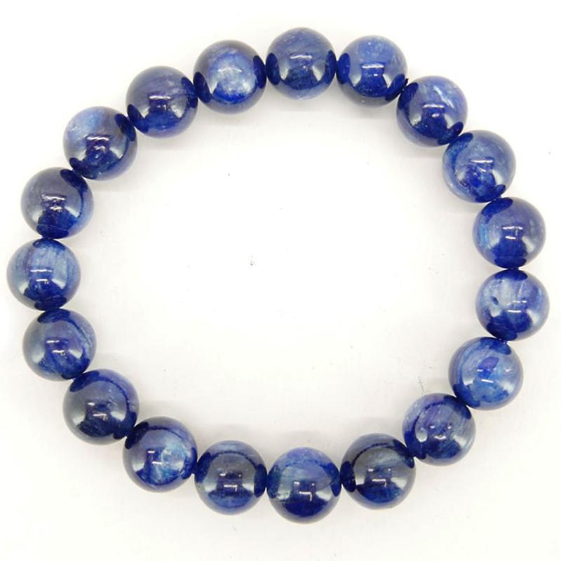 Bracelet cyanite ou disthène Inde AA (boules 10mm )