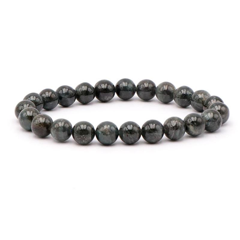 Bracelet cyanite verte noire Inde AA (boules 7,5-8,5mm)