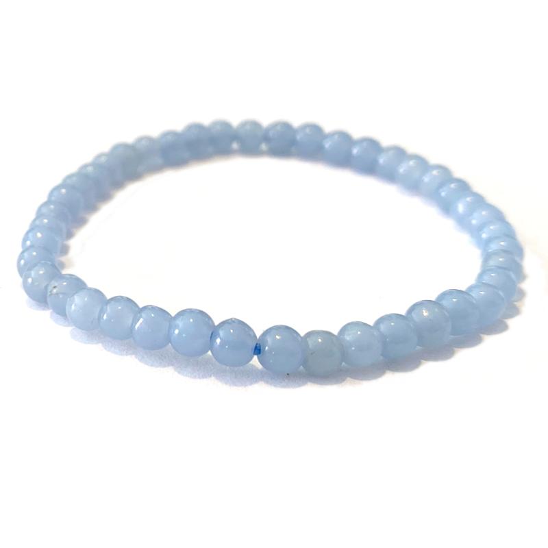 Bracelet taille enfants angélite Pérou AA (boules 3-4mm)