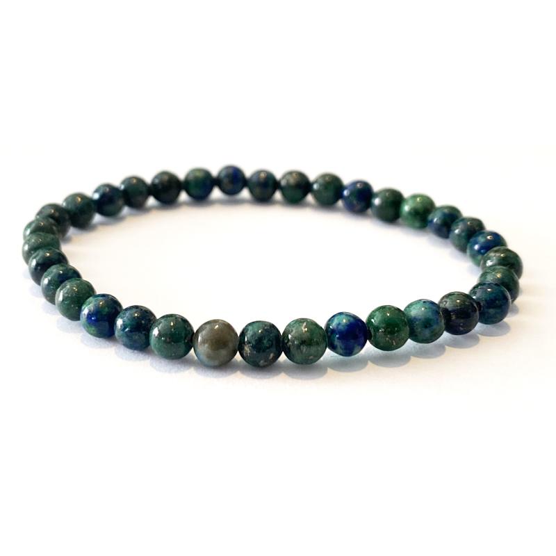 Bracelet taille enfants azurite malachite A (boules 3-4mm)