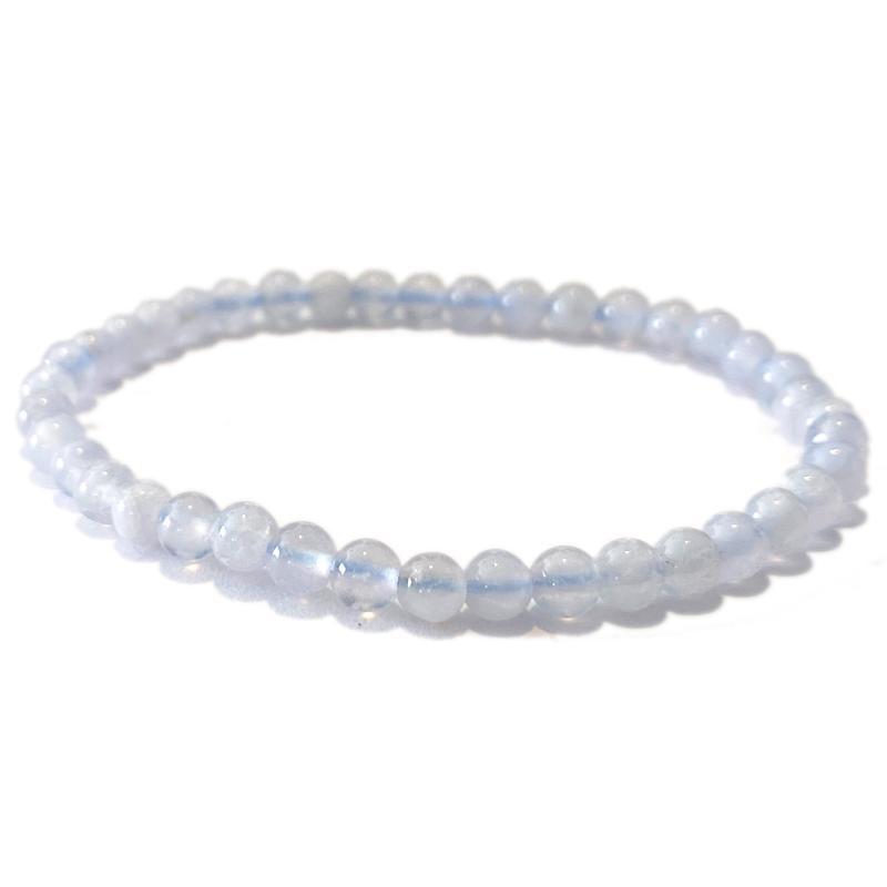 Bracelet taille enfants calcédoine bleue A (boules 3-4mm)