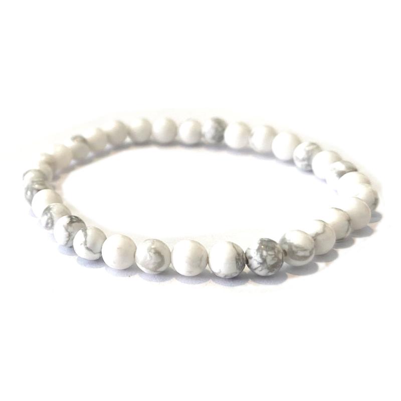 Bracelet taille enfants howlite A (boules 3-4mm)