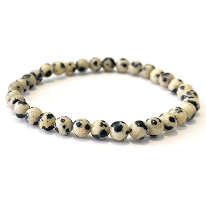 Bracelet taille enfants jaspe dalmatien A (boules 3-4mm)