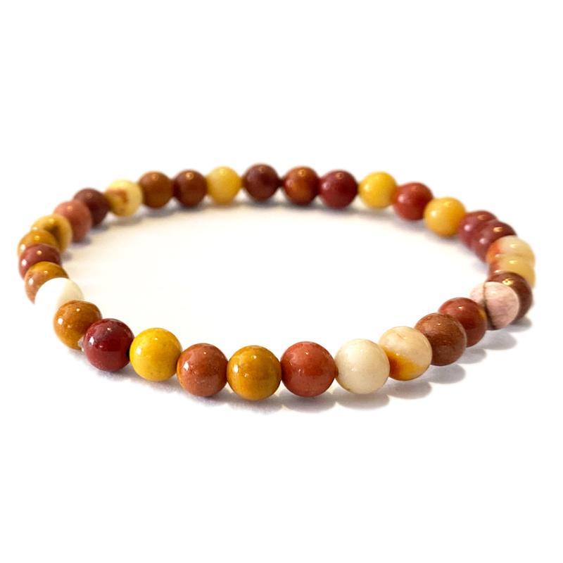 Bracelet taille enfants jaspe mokaite A (boules 3-4mm)