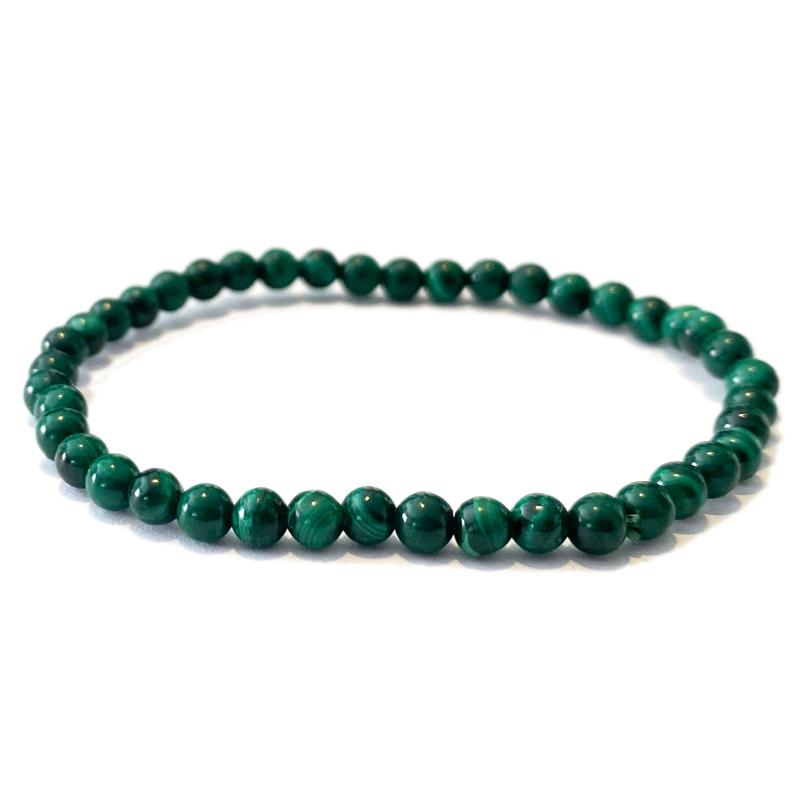 Bracelet taille enfants malachite AA (boules 3-4mm)