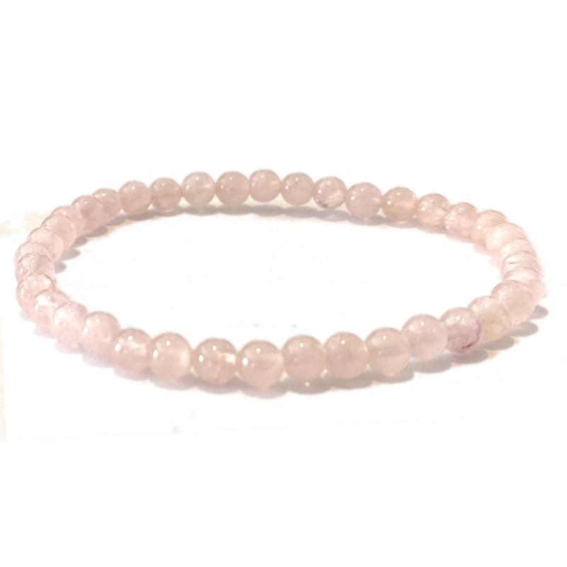 Bracelet taille enfants morganite (béryls rose)  AA (boules 3-4mm)