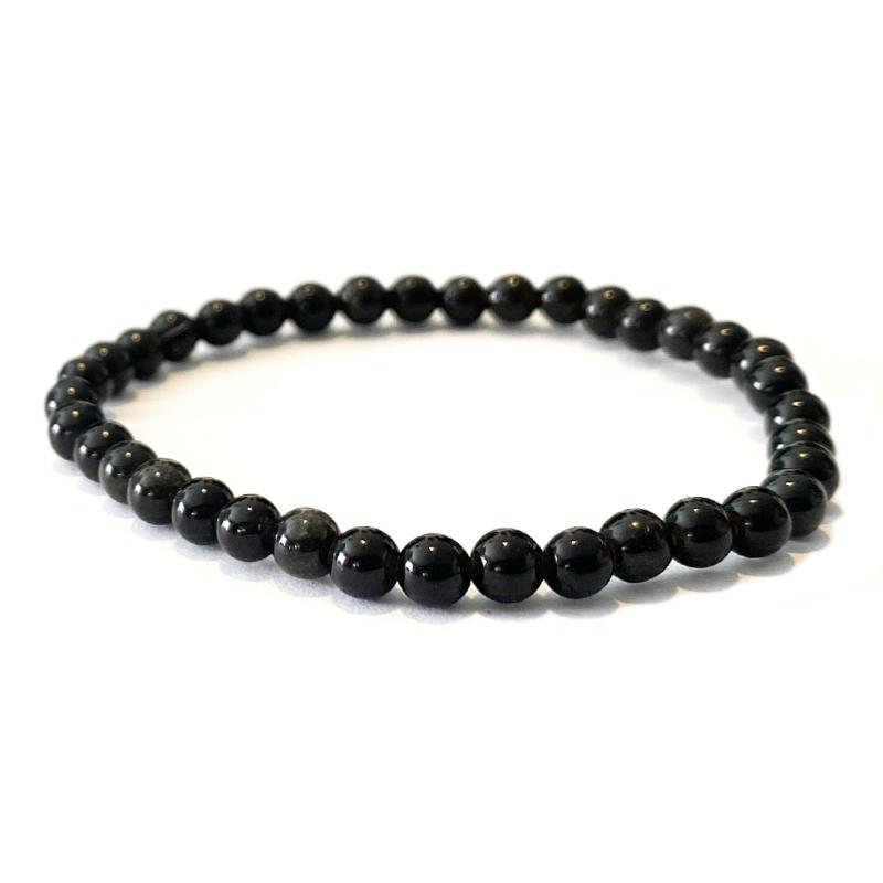 Bracelet taille enfants obsidienne oeil céleste A (boules 3-4mm)