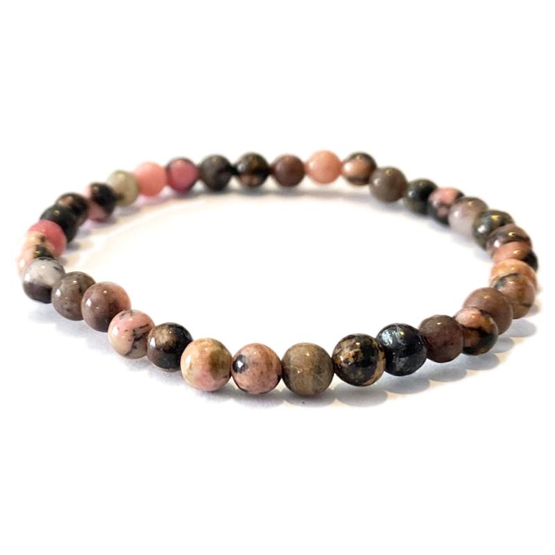 Bracelet taille enfants rhodonite Madagascar (boules 3-4mm)