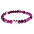 Bracelet taille enfants agate teintée rose A (boules 3-4mm)