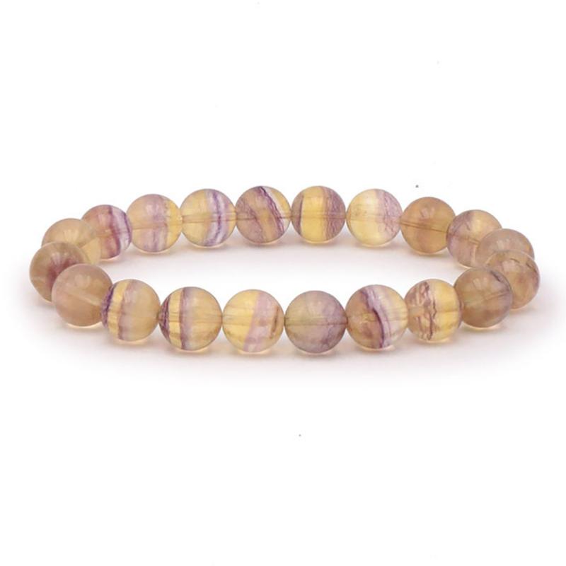 Bracelet fluorine jaune violette Chine AA (boules de 10-12mm)