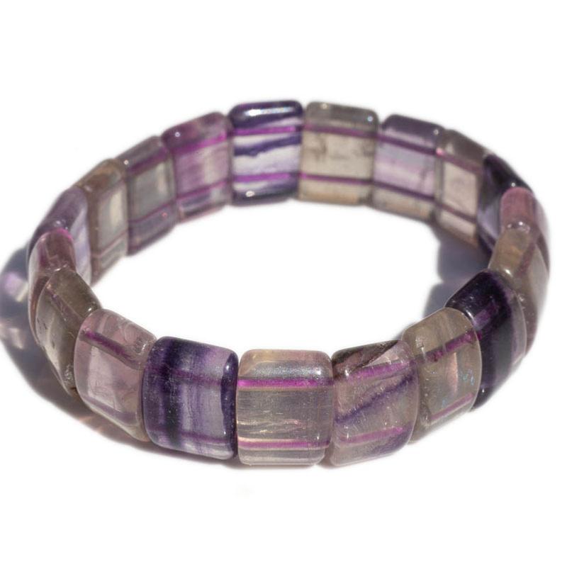 Bracelet fluorine multicolore (pierres taillées)