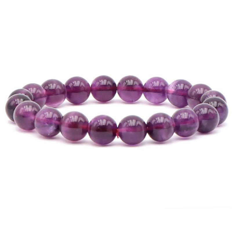 Bracelet fluorine violette Chine AA+ (boules 9.5-10.5mm)