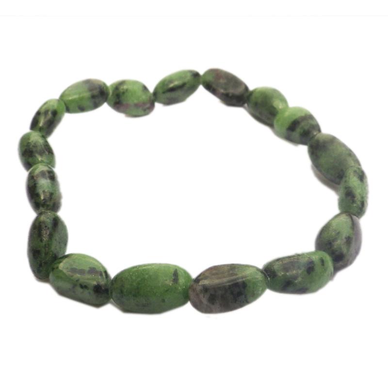 Bracelet rubis sur Zoisite (grains 5-7mm)