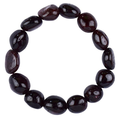 Bracelet grenat rouge almandin Pakistan AB (pierres roulées 10-12mm)