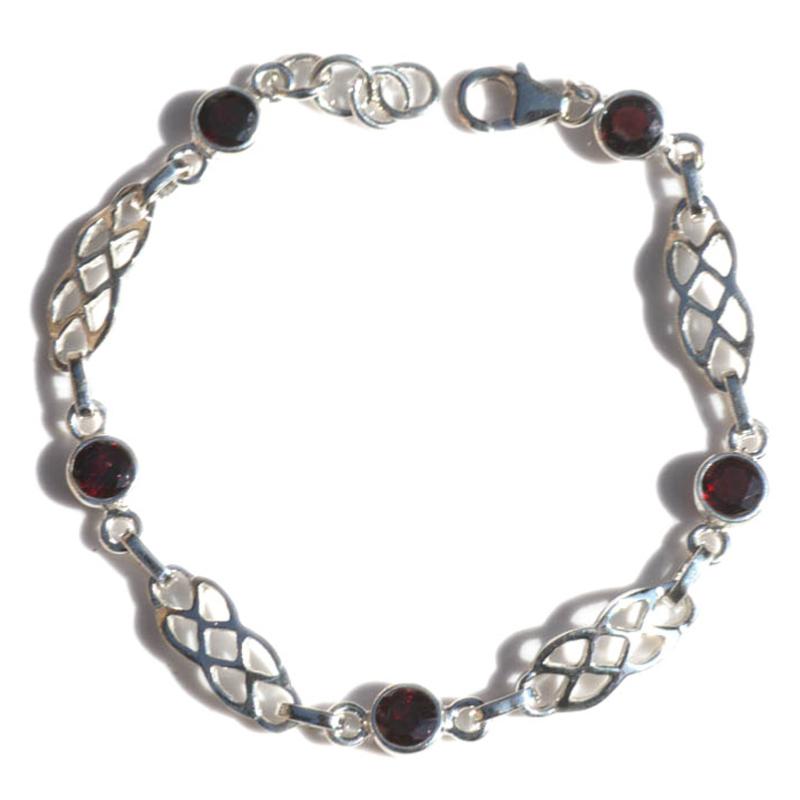 Bracelet grenat Inde AA argent 925