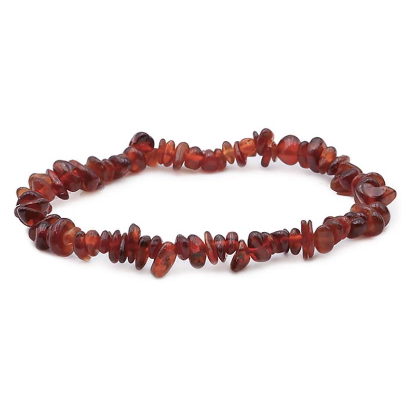 Bracelet grenat brun hessonite Etats-Unis A (perles baroques)