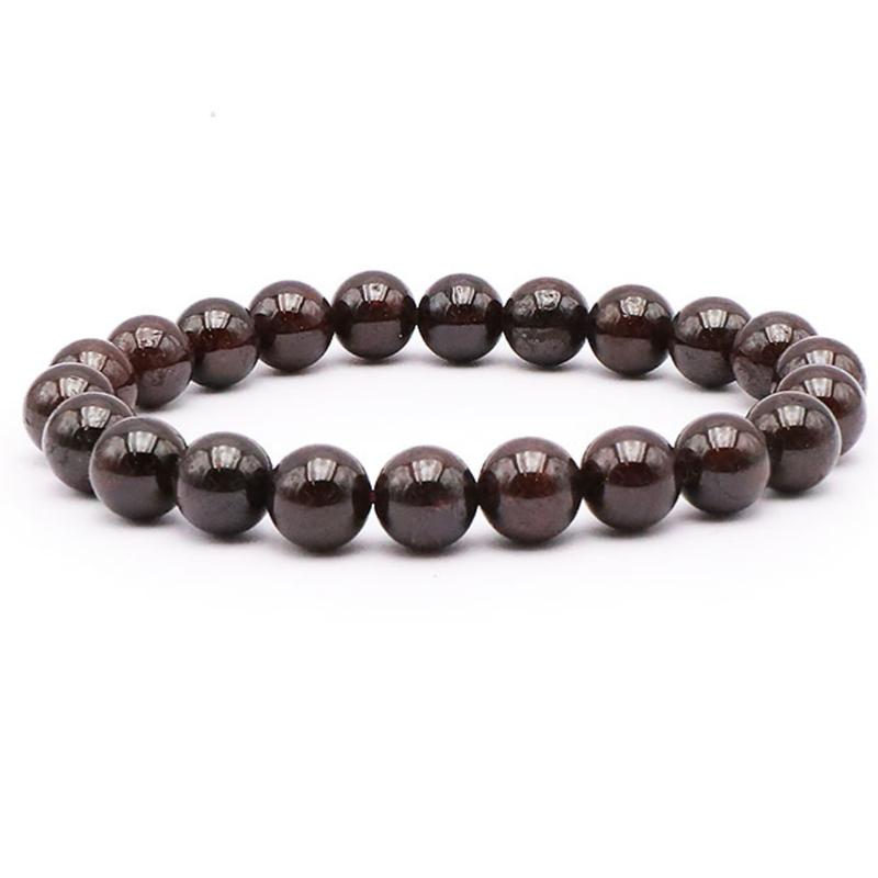 Bracelet grenat rouge almandin Pakistan AA (boules 7-8mm)