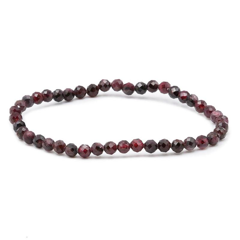 Bracelet grenat rouge almandin Pakistan A perles facettées 3-4mm