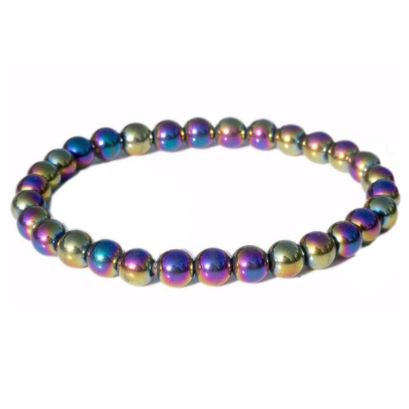 Bracelet Hématite arc en ciel Chine A (boules de 5-6mm)