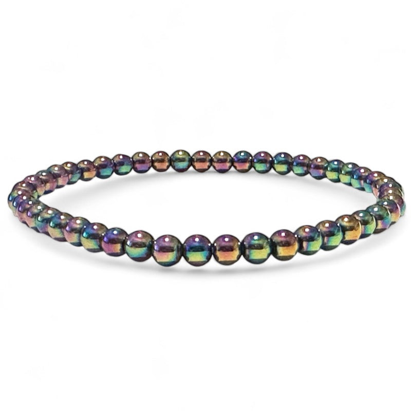 Rainbow Hematite Bracelet China A (3-4mm balls)