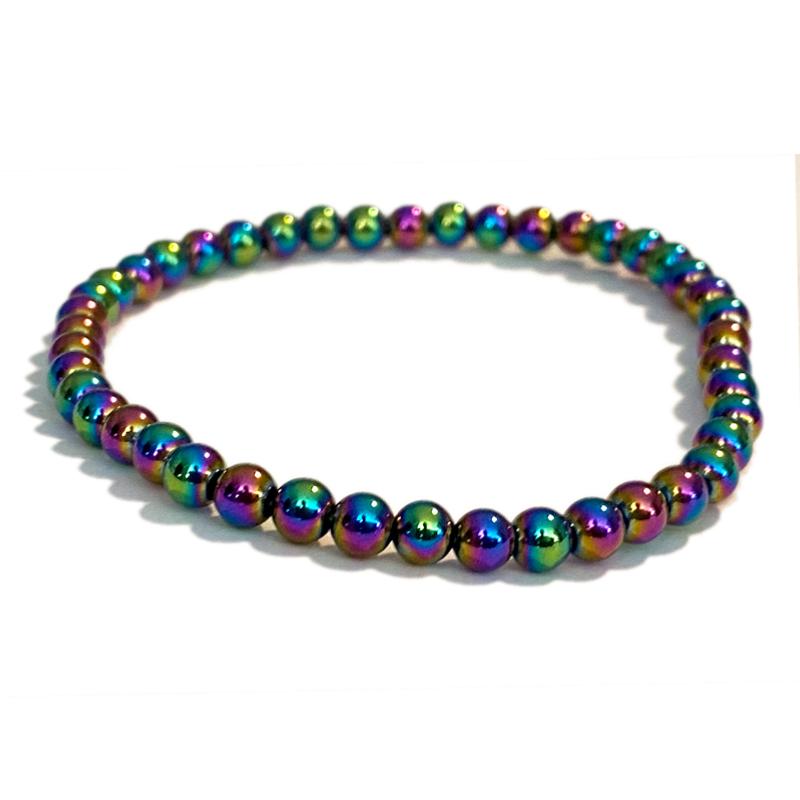 Bracelet Hématite arc en ciel Chine A (boules 3-4mm)