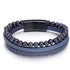 Bracelet Homme cuir bleu pierre d&