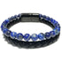 Bracelet Homme cuir lapis lazuli (boules 5-6mm)