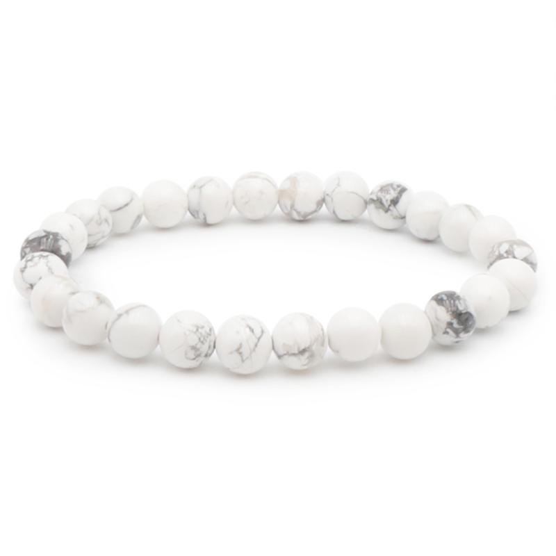 Bracelet howlite Zimbabwe A (boules 7-8mm) - Taille L