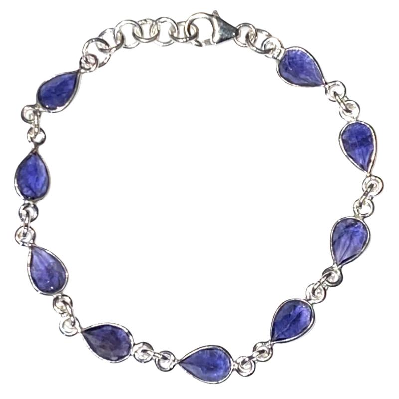 Bracelet iolite Inde AA argent 925