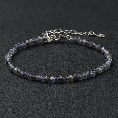 Bracelet iolite perles facettées argent 925