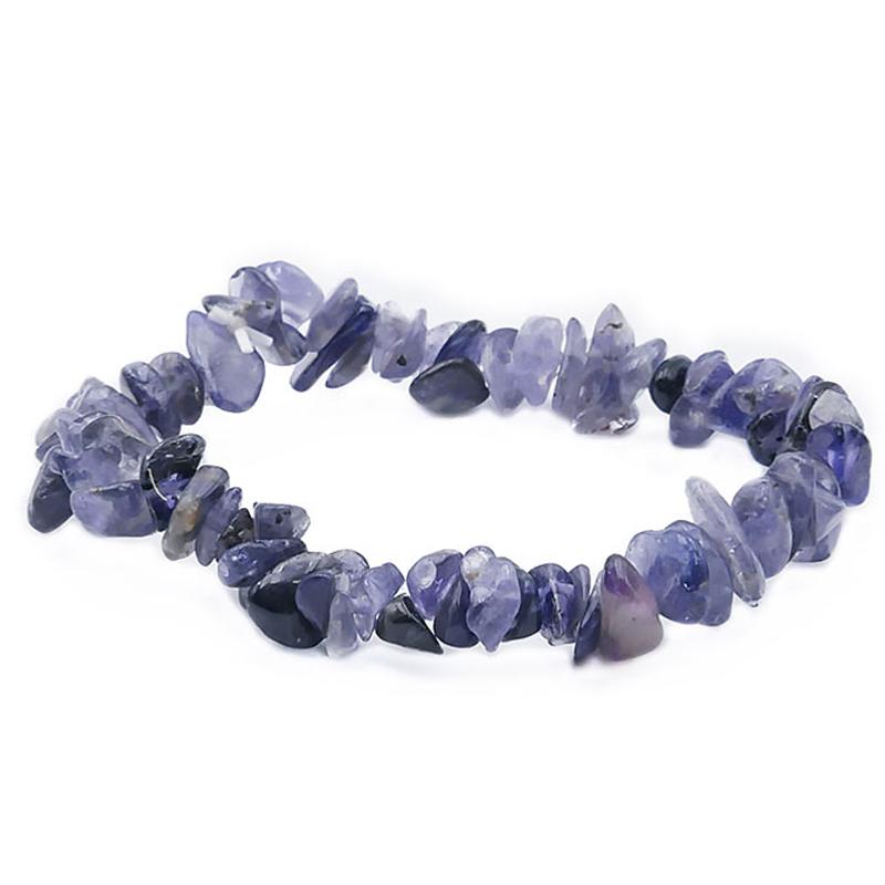 Bracelet iolite (cordiérite) Inde A (perles baroques)