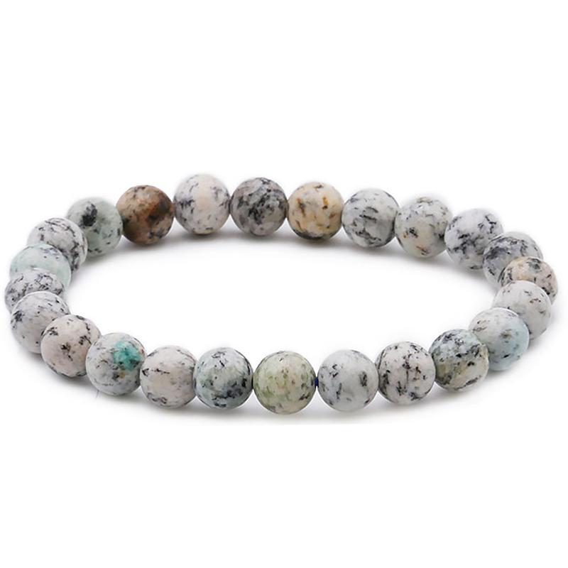 Bracelet jaspe K2 Himalaya A (boules 7-8mm)