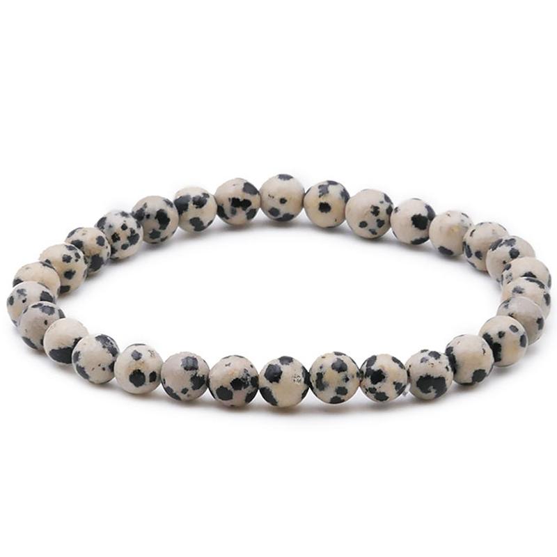 Bracelet jaspe dalmatien Mexique AB (boules 5-6mm)