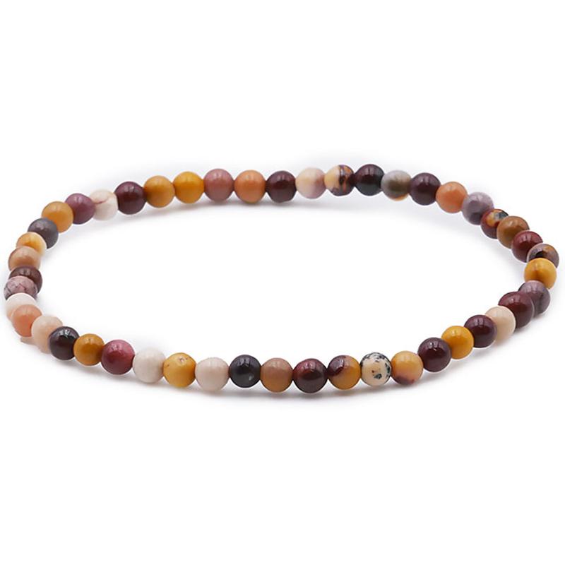 Bracelet jaspe mokaite Australie A (boules 3-4mm)