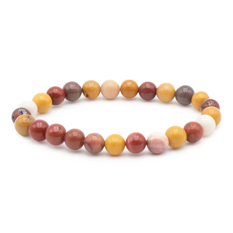 Bracelet taille enfants jaspe mokaite A (boules 5-6mm)