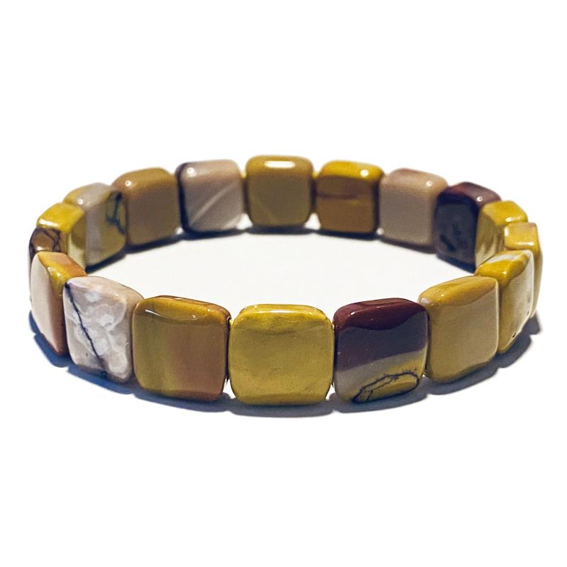 Bracelet jaspe mokaite Australie A (pierres taillées)