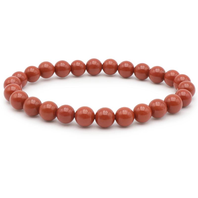 Bracelet jaspe rouge Afrique du Sud AB (boules 7-8mm) - Taille L