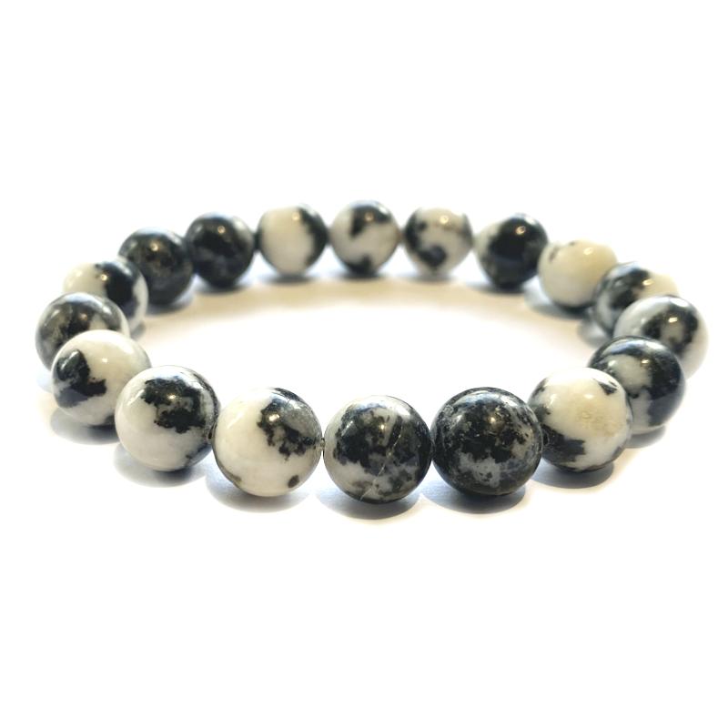 Bracelet jaspe zèbre Brésil AB (boules 10mm)