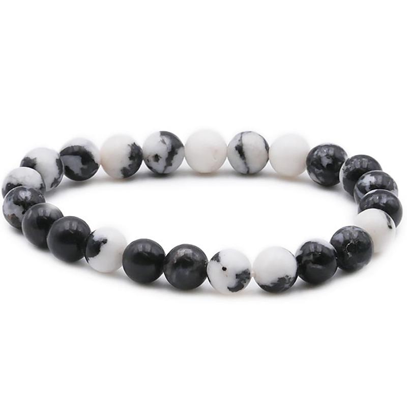 Bracelet jaspe zèbre Brésil AB (boules 7-8mm)