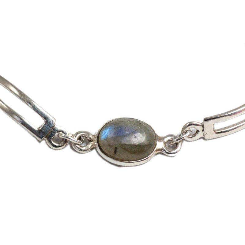 Bracelet labradorite Madagascar AA Argent 925