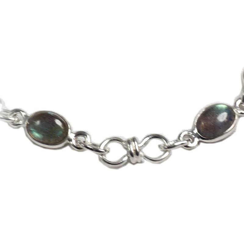 Bracelet labradorite Madagascar AA argent 925