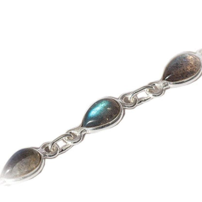 Bracelet labradorite Madagascar AA argent 925