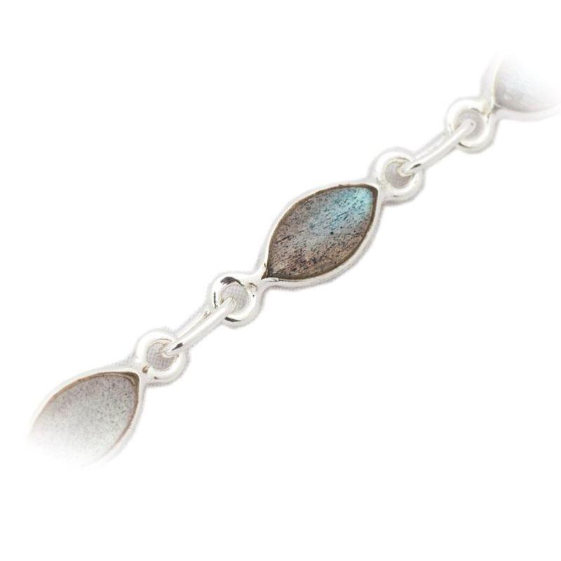 Bracelet labradorite Madagascar AA argent 925