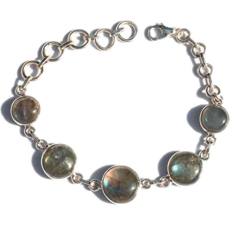 Bracelet labradorite Madagascar AA argent 925