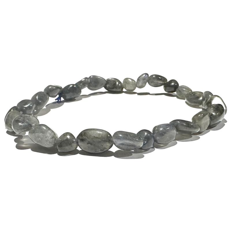 Bracelet labradorite noire Madagascar A (grains 5-7mm)