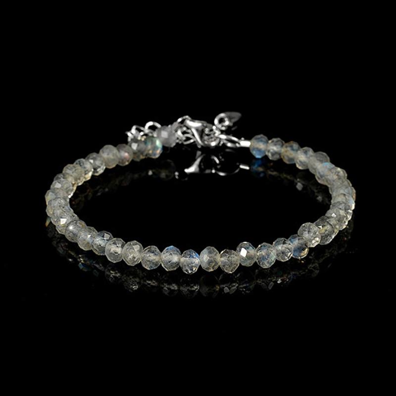 Bracelet labradorite perles facettées argent 925