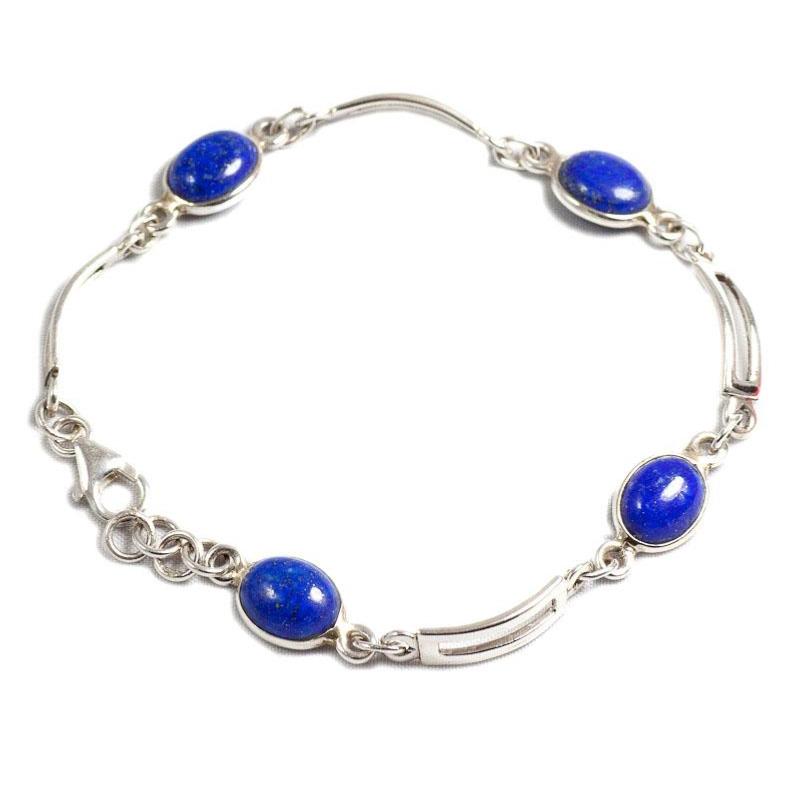 Bracelet lapis lazuli Afghanistan AA argent 925