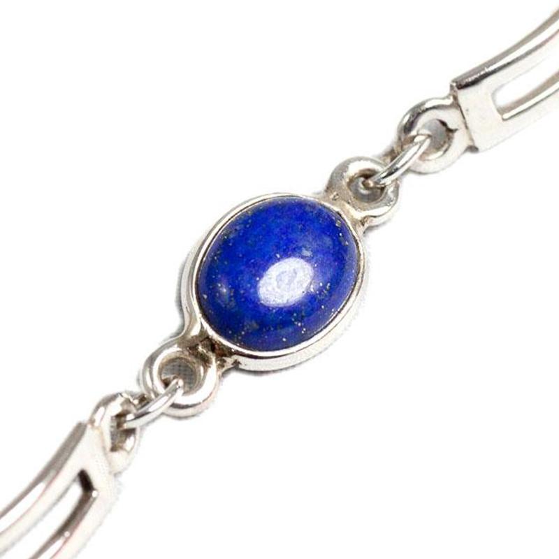 Bracelet lapis lazuli Afghanistan AA argent 925